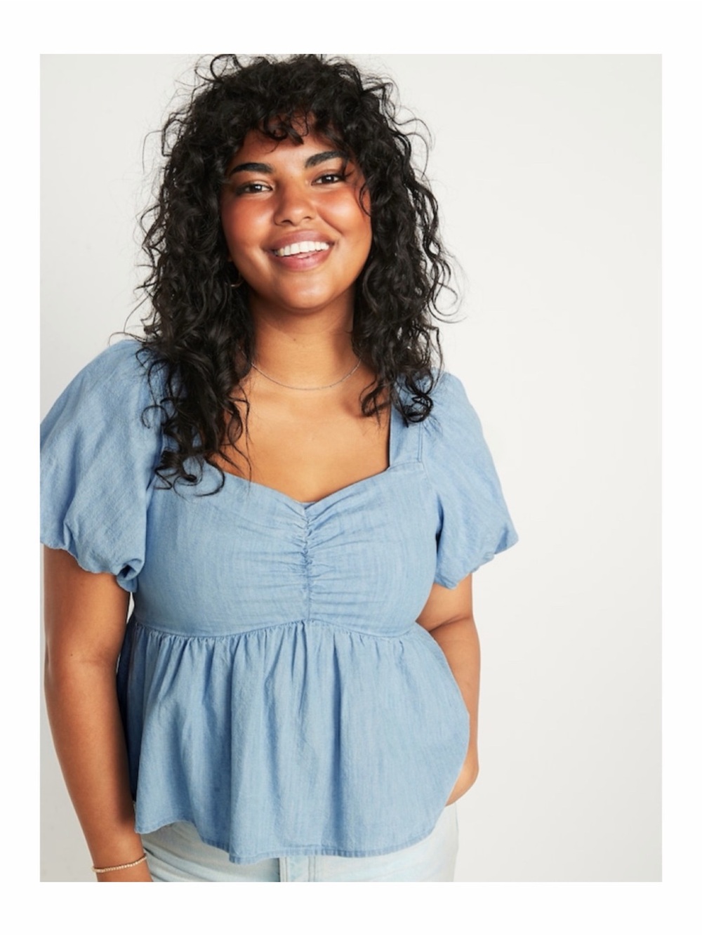Old Navy Chambray Babydoll Style Top XL